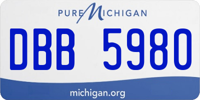 MI license plate DBB5980