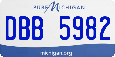 MI license plate DBB5982