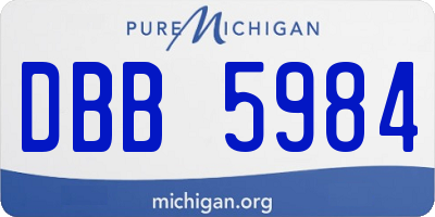 MI license plate DBB5984