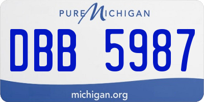 MI license plate DBB5987