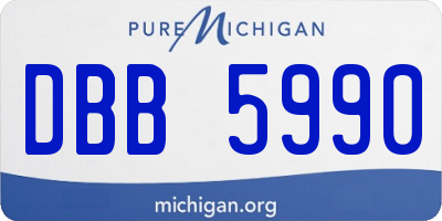 MI license plate DBB5990