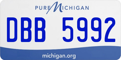 MI license plate DBB5992