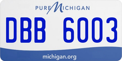 MI license plate DBB6003