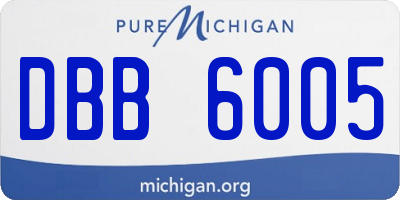 MI license plate DBB6005