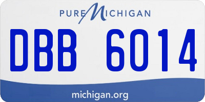 MI license plate DBB6014