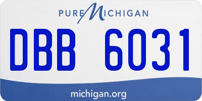MI license plate DBB6031