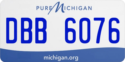 MI license plate DBB6076