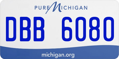 MI license plate DBB6080