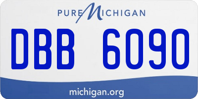 MI license plate DBB6090