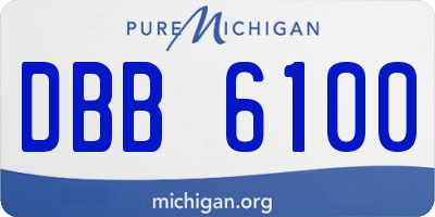 MI license plate DBB6100