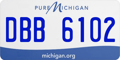 MI license plate DBB6102