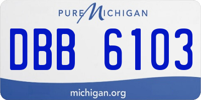 MI license plate DBB6103