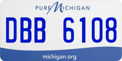 MI license plate DBB6108