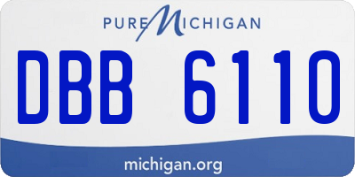 MI license plate DBB6110