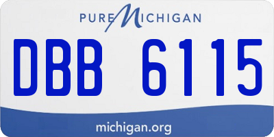 MI license plate DBB6115