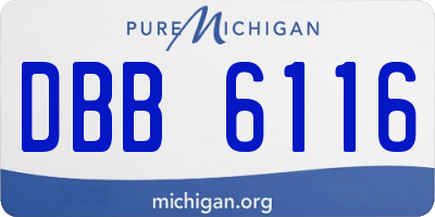 MI license plate DBB6116