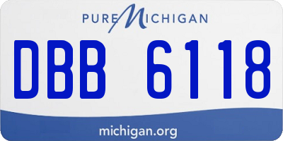 MI license plate DBB6118