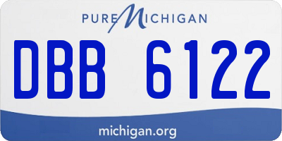 MI license plate DBB6122