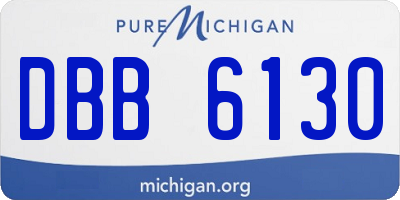 MI license plate DBB6130