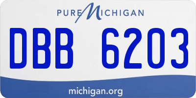 MI license plate DBB6203