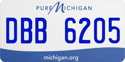 MI license plate DBB6205