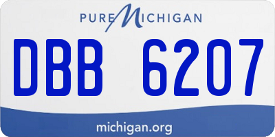 MI license plate DBB6207