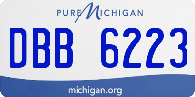 MI license plate DBB6223
