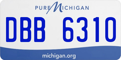 MI license plate DBB6310