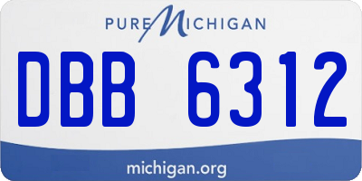 MI license plate DBB6312