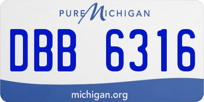 MI license plate DBB6316