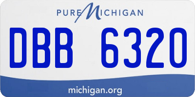 MI license plate DBB6320