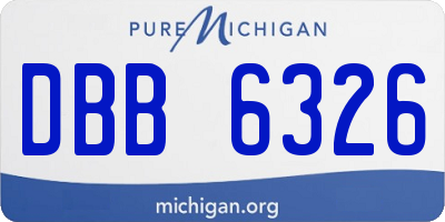 MI license plate DBB6326