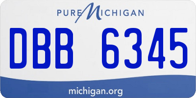 MI license plate DBB6345