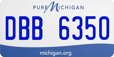 MI license plate DBB6350