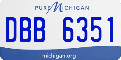 MI license plate DBB6351