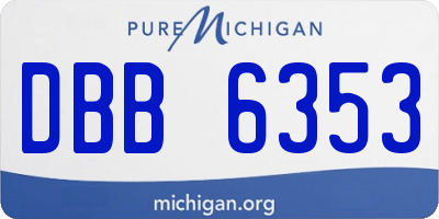 MI license plate DBB6353