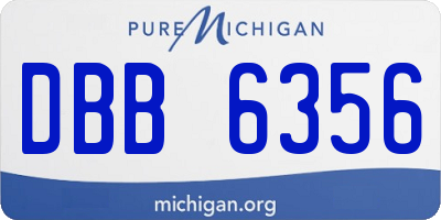 MI license plate DBB6356