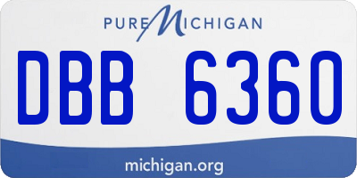 MI license plate DBB6360