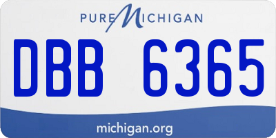 MI license plate DBB6365