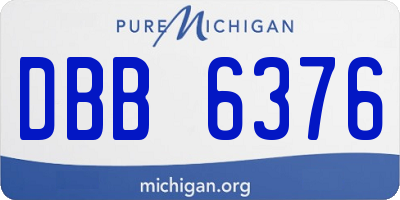 MI license plate DBB6376