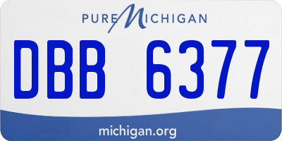 MI license plate DBB6377