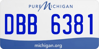MI license plate DBB6381