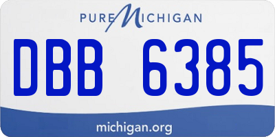 MI license plate DBB6385