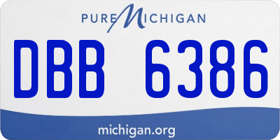 MI license plate DBB6386
