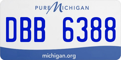 MI license plate DBB6388
