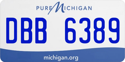 MI license plate DBB6389
