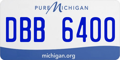 MI license plate DBB6400