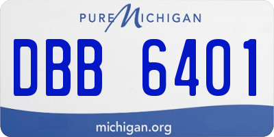 MI license plate DBB6401