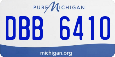MI license plate DBB6410