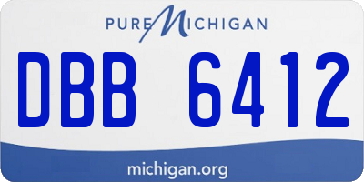 MI license plate DBB6412